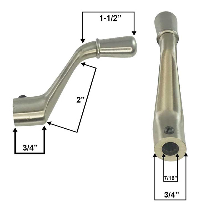 WRS Nickel Bronze Operator Crank Handle - 3/8" Spline