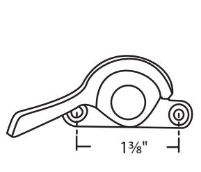 WRS 1-3/8" Left Hand Sweep Lock - White Bronze