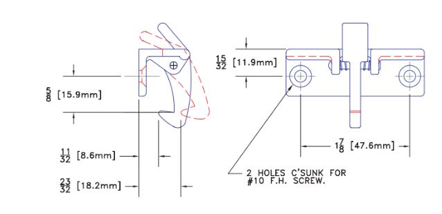 WRS Spring Catch with Back Offset - White Bronze