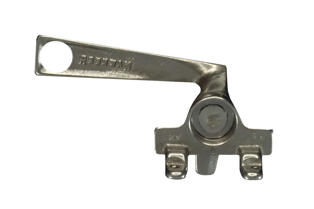 WRS White Bronze Right or Left Hand Pole Operated Cam Handle - 9/16" Pole Hole Diameter