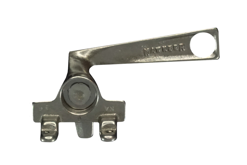 WRS White Bronze Right or Left Hand Pole Operated Cam Handle - 9/16" Pole Hole Diameter