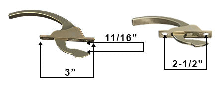 WRS 2-1/2" Single Point Casement Locking Handle - White Bronze