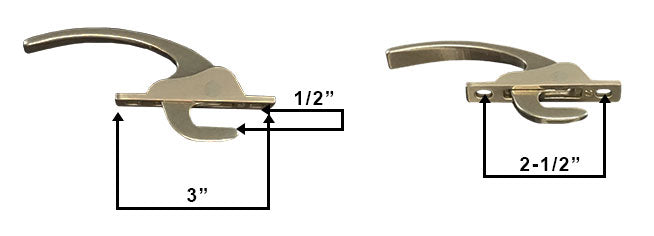 WRS 7/16" Single Point Casement Locking Handle - White Bronze