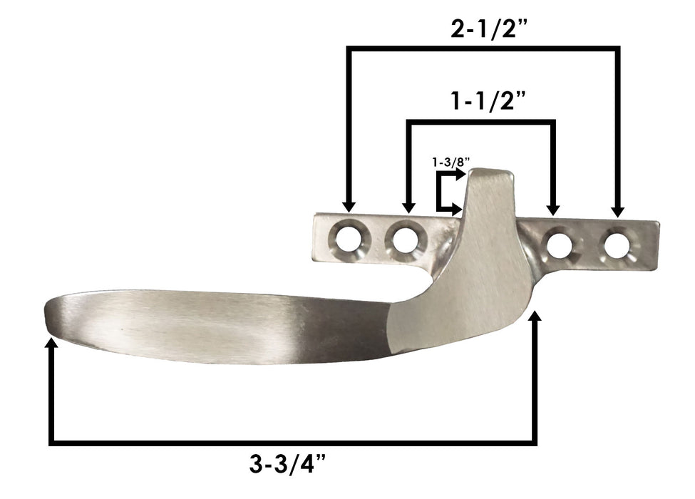 WRS 2-1/2" 4-Hole Left Hand Cam Handle - White Bronze