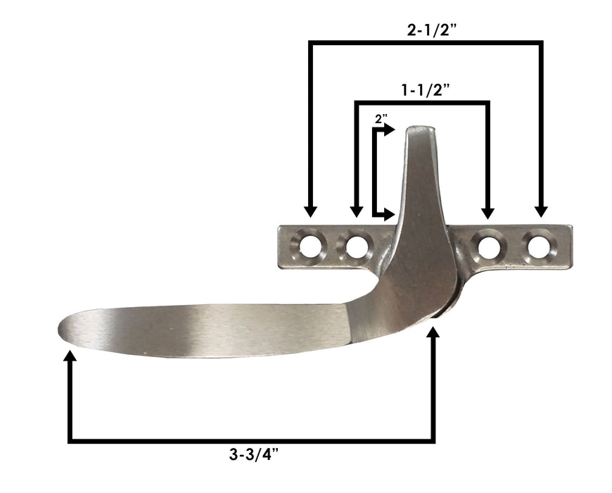 WRS 2-1/2" 4-Hole Right Hand Cam Handle - White Bronze