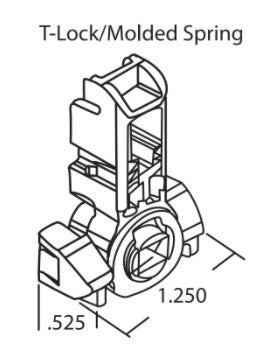 WRS 1.250" Inverted Balance T-Lock Shoe - Black Puck, Open Cam