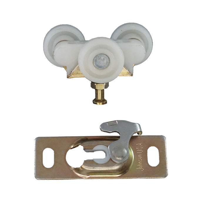 WRS 2-9/16" Wardrobe Door Roller with Metal Bracket - White Nylon Wheels