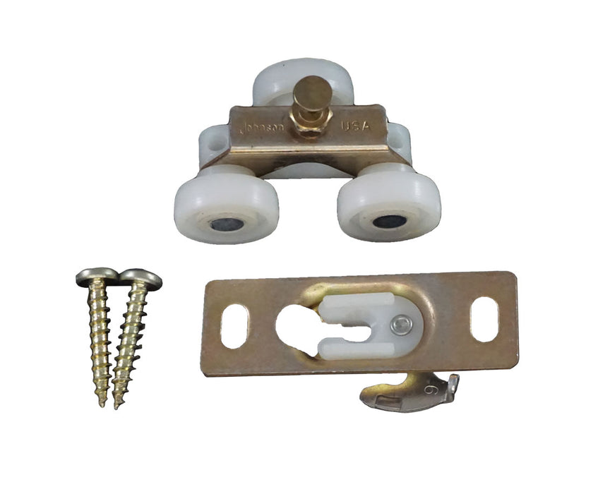 WRS 2-9/16" Wardrobe Door Roller with Metal Bracket - White Nylon Wheels