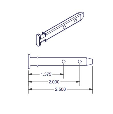 WRS 2.5" Die Cast T Shaped Pivot Bar