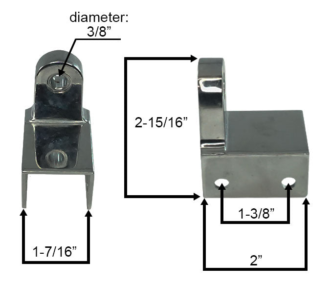 WRS 2-15/16" Bottom Partition Hinge - Chrome
