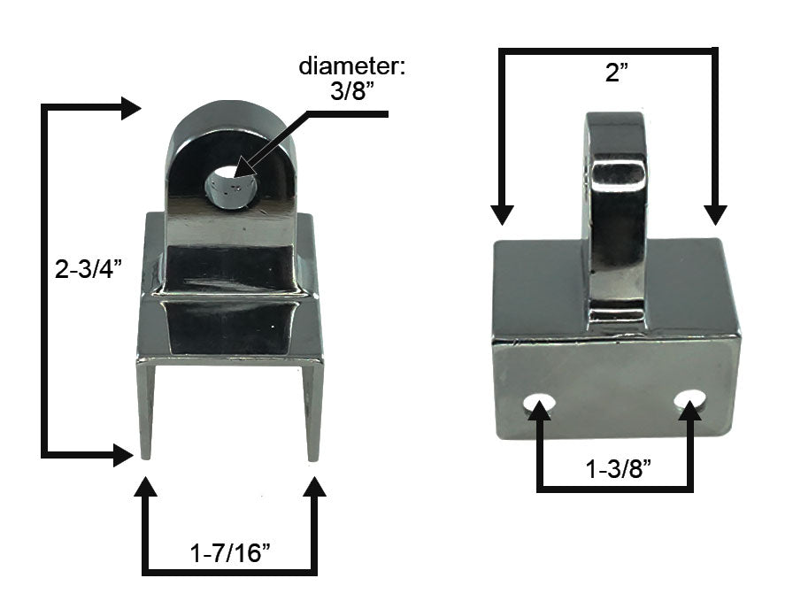 WRS 2-3/4"  Top Partition Hinge - Chrome