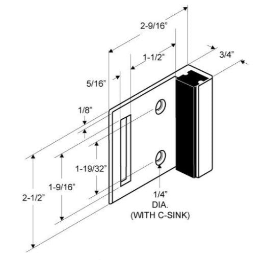 WRS 1-9/16" In-Swing Bumper Keeper - Chrome