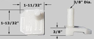 WRS Left Hand & Right Hand Pressure Shoe Set with 3/8" Pins - White Nylon