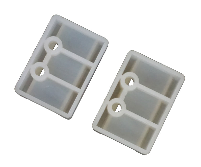 WRS 1-7/8" Left Hand and Right Hand Pressure Shoe Set with No Pins  -  White Nylon