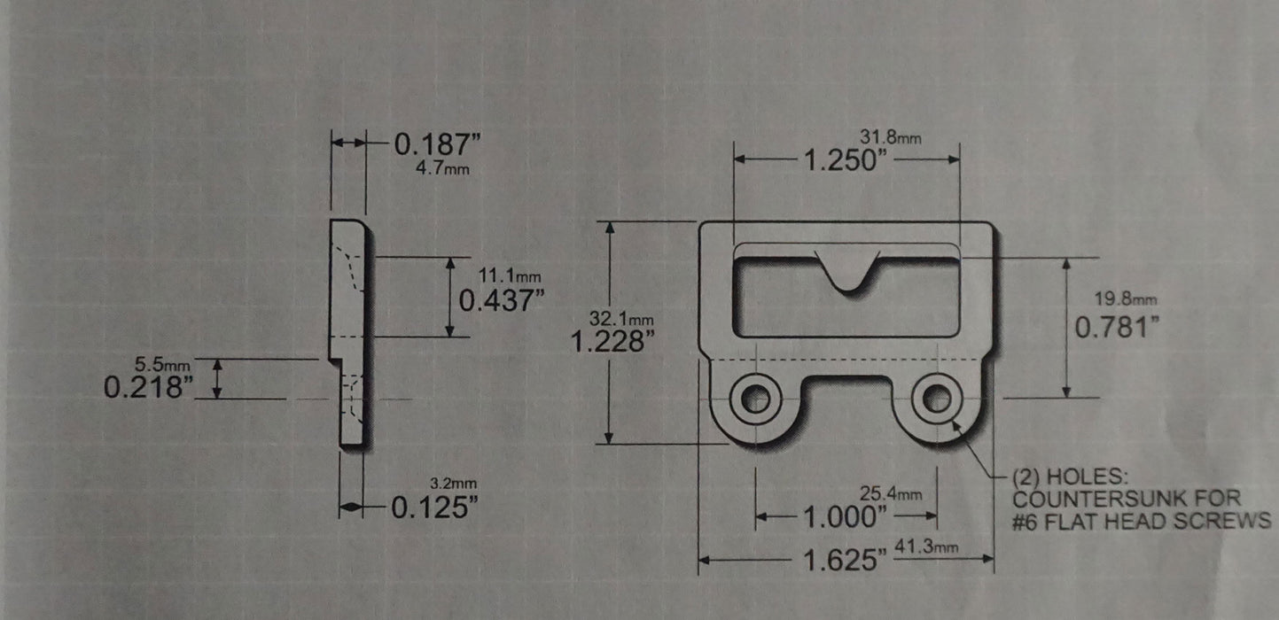 WRS 1" Sweep Lock Keeper - White Bronze