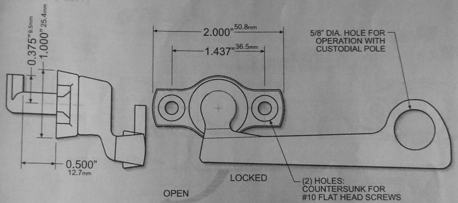 WRS 1.40" Right Hand Project-In Cam Handle - White Bronze