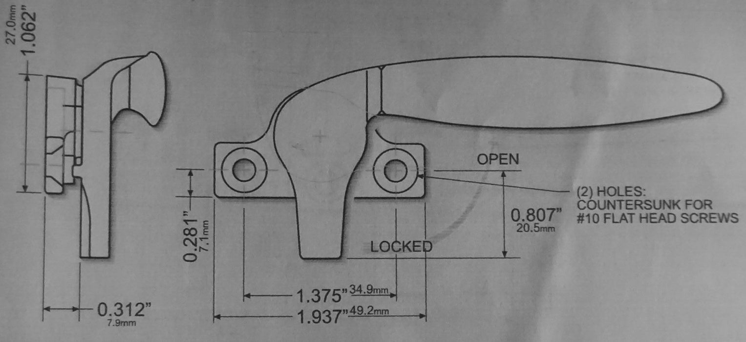 WRS Project-Out Handle - White Bronze - Left and Right Hand Sold Separately