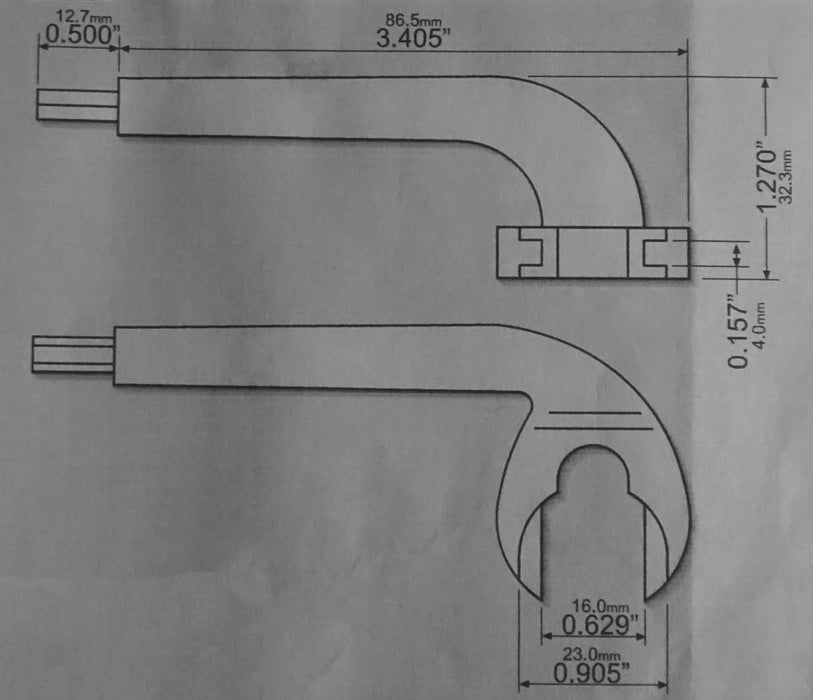 WRS Removeable Handle Key with 5/32" Hex/Allan Wrench - White Bronze