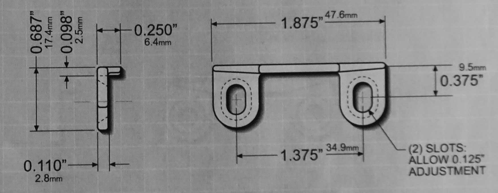 WRS Project-In White Bronze Cam Handle Keeper - 1.375"