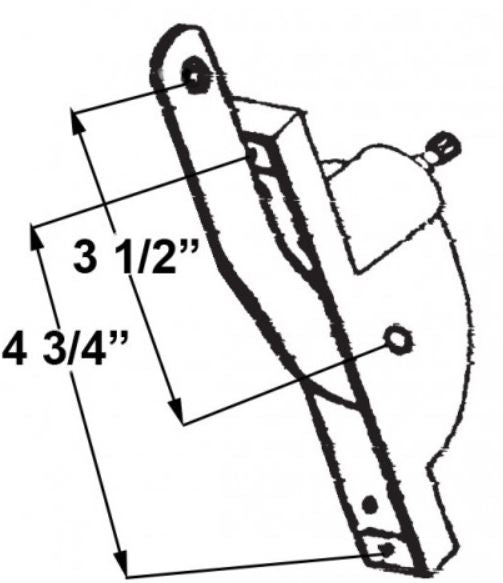 WRS 4-3/4" Left or Right Hand Old Style Pan Am Awning Operator & Handle Set - Aluminum