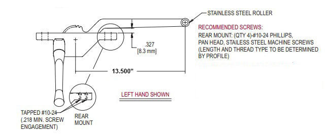 WRS Truth Hardware Left or Right Hand Single Arm Casement Operator 13-1/2" Arm, Rear Mount - White