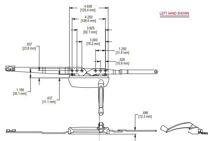 WRS Truth Hardware Left or Right Hand Maxim Standard Dual Arm Operator - Beige