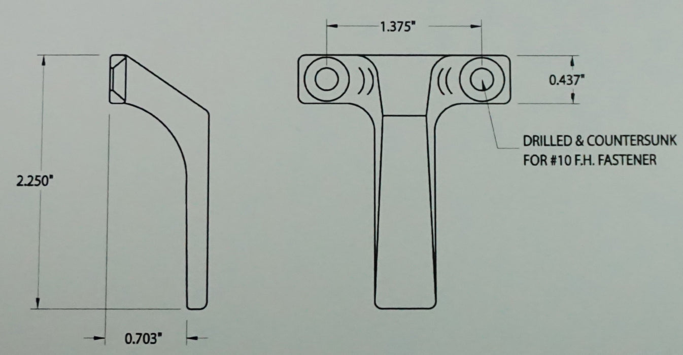 WRS 2-1/4" Sash T Pull Handle - White Bronze