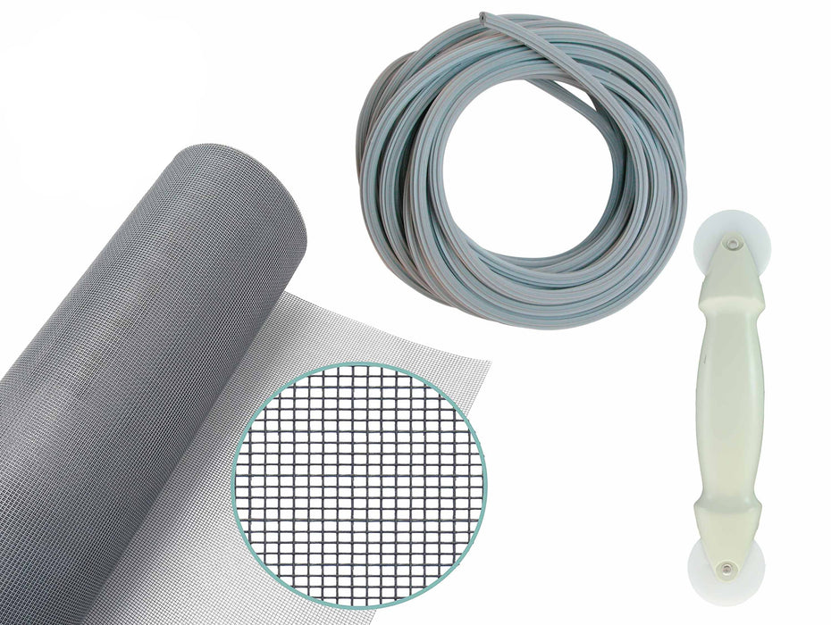 All-in-One Screen Repair Kit - 36" x 84" Grey Fiberglass Replacement Screen Kit