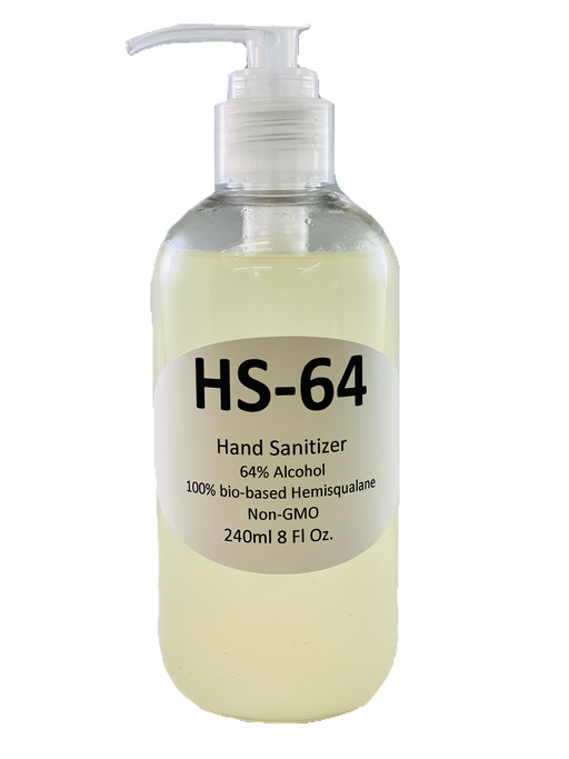 WRS Hand Sanitizer HS-64 - Industrial 64% Alcohol - Non GMO - 100% Bio-Based Hemisualane - Lovley Citrus and Lime Aroma 8oz.…