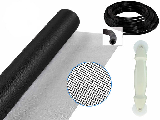 All-in-One Screen Repair Kit - 36" x 84" Charcoal Black Fiberglass Replacement Screen Kit