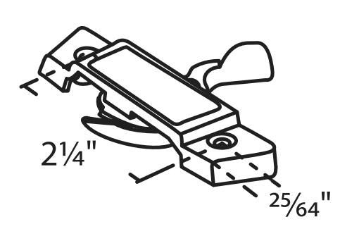 WRS 2-1/4" Left Hand Sash Lock - Black