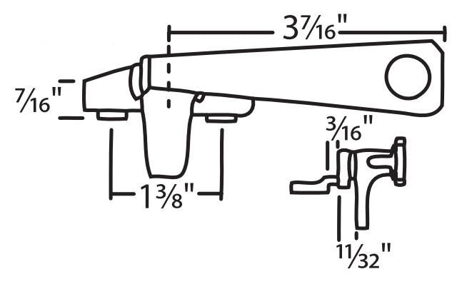 WRS Truth 3-7/16" Pole Angle Based Cam Handle - Left Hand