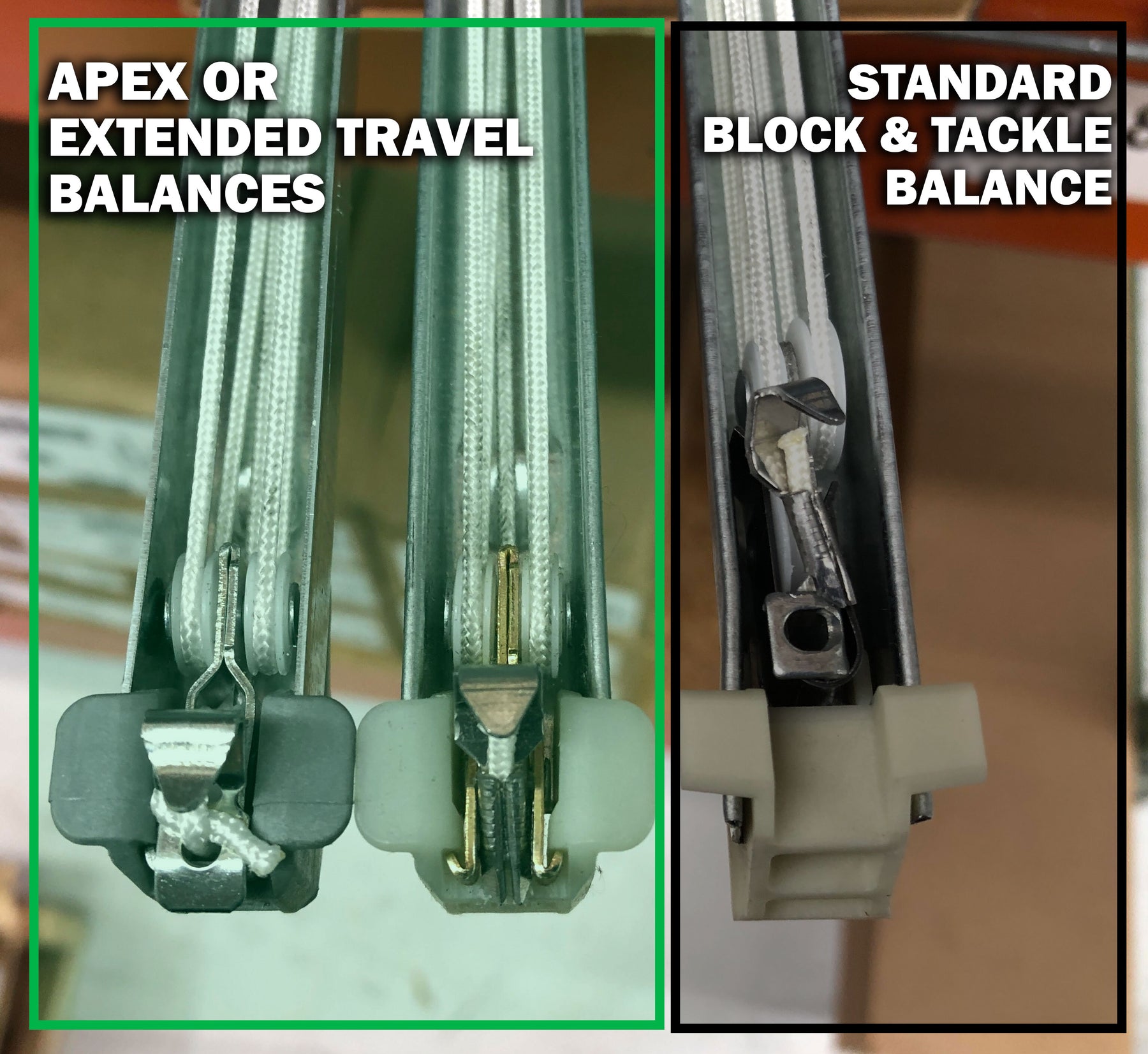 Apex Extended Block and Tackle and Standard Block and Tackle Balances, Whats the Difference?