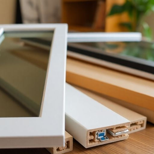 Quality window sashes on a wooden table, well-lit.