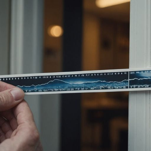 Person installing weather strips on a door frame