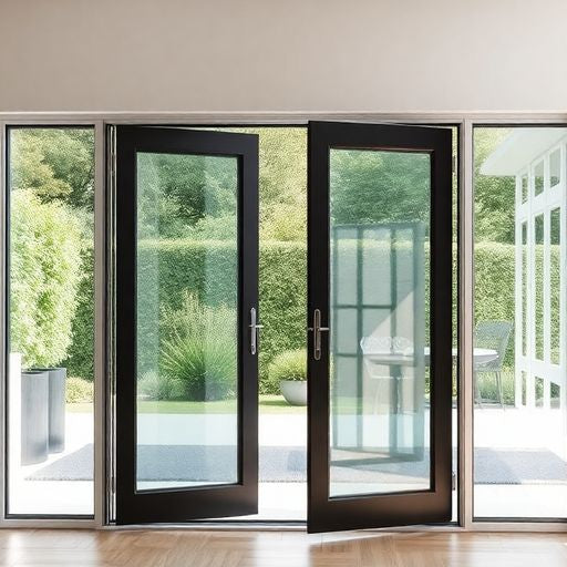 Open bifold door in a bright living space.