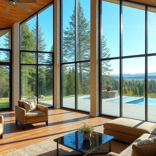 Bright room with large Cascade windows and outdoor view.