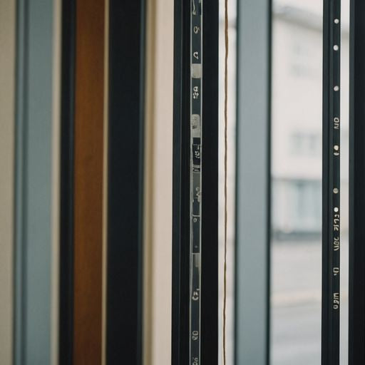 Different weatherstripping options shown with a door behind.