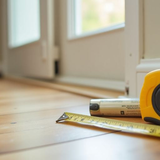 Close-up of a door frame sealing process.