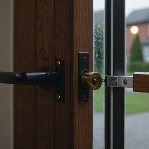 Person applying weatherstripping to a door frame