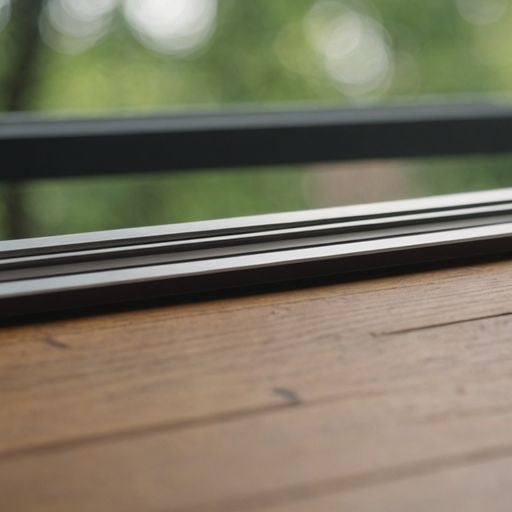 Different window weather stripping types displayed on a table.