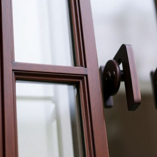 Detailed view of a classic window sash with glass.