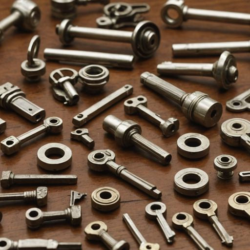 Vintage BiltBest window parts on wooden table