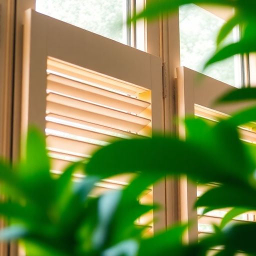 Close-up of jalousie windows in a modern home.