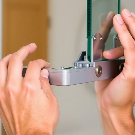 Hands removing a sliding glass door from its track.