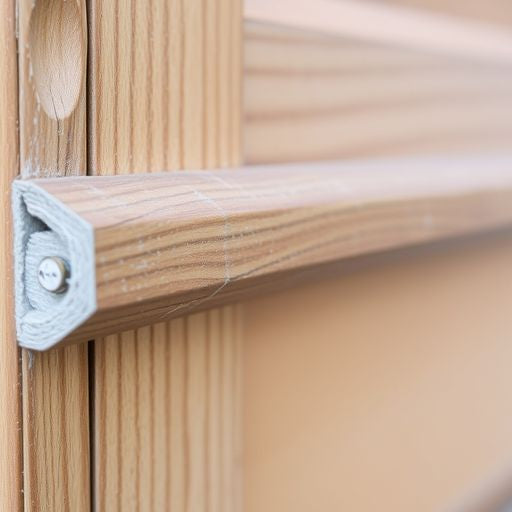 Wooden door with weather stripping