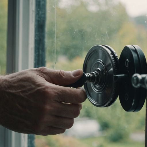 Person using screwdriver to replace Biltbest window crank.