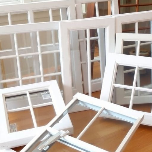 Different sash window replacements on a wooden table.