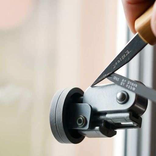 Hand repairing a crank window mechanism with tools.