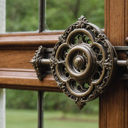 Vintage Biltbest window crank on wooden frame